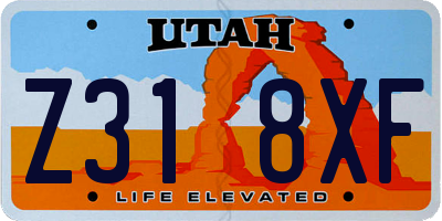 UT license plate Z318XF
