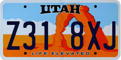 UT license plate Z318XJ