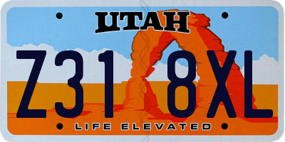 UT license plate Z318XL