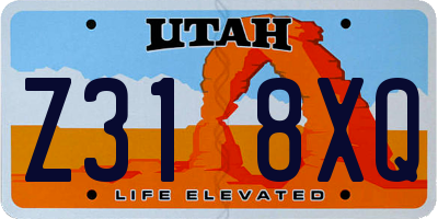 UT license plate Z318XQ