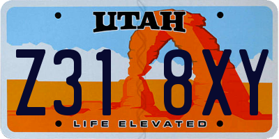 UT license plate Z318XY