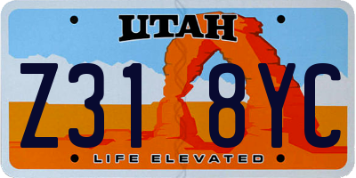 UT license plate Z318YC
