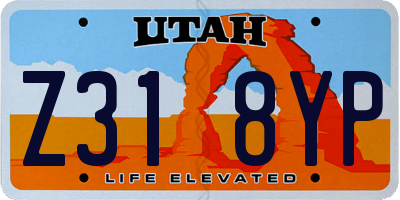UT license plate Z318YP
