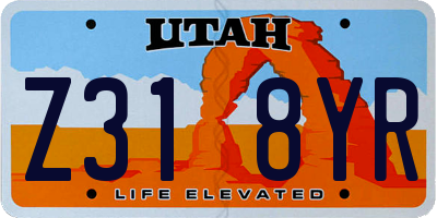 UT license plate Z318YR