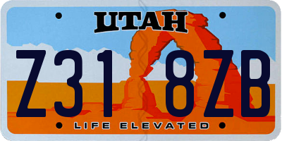 UT license plate Z318ZB
