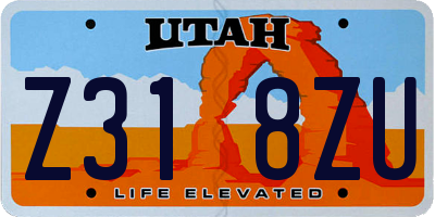UT license plate Z318ZU