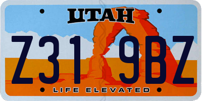 UT license plate Z319BZ