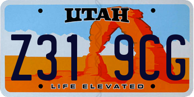 UT license plate Z319CG