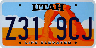 UT license plate Z319CJ