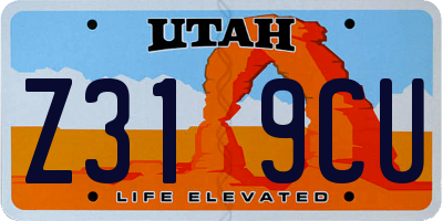 UT license plate Z319CU