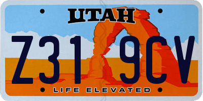 UT license plate Z319CV