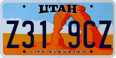 UT license plate Z319CZ