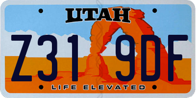 UT license plate Z319DF