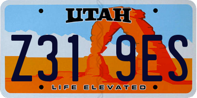 UT license plate Z319ES