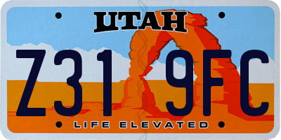 UT license plate Z319FC