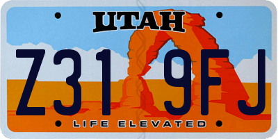 UT license plate Z319FJ