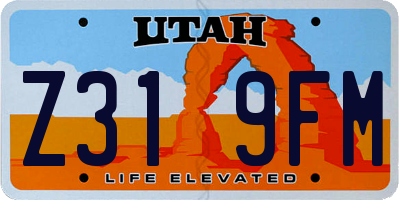 UT license plate Z319FM
