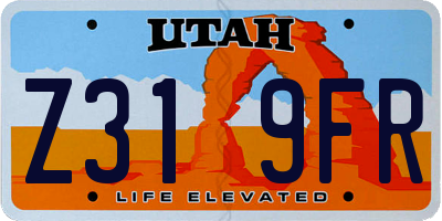 UT license plate Z319FR