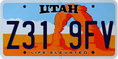 UT license plate Z319FV