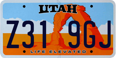 UT license plate Z319GJ