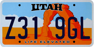 UT license plate Z319GL