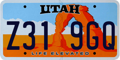 UT license plate Z319GQ