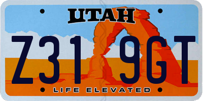 UT license plate Z319GT