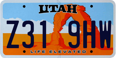 UT license plate Z319HW