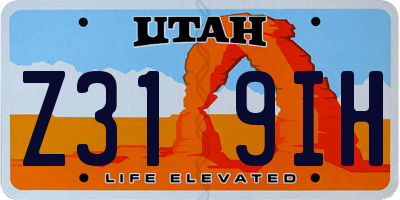 UT license plate Z319IH