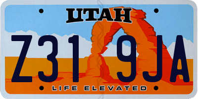 UT license plate Z319JA