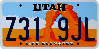 UT license plate Z319JL