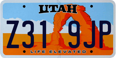 UT license plate Z319JP