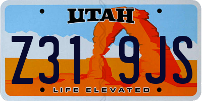 UT license plate Z319JS