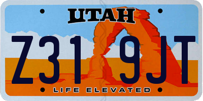 UT license plate Z319JT