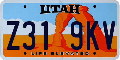 UT license plate Z319KV