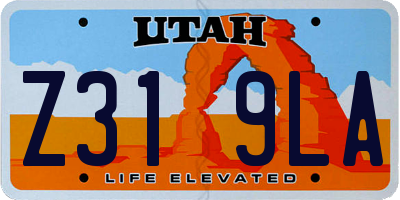 UT license plate Z319LA
