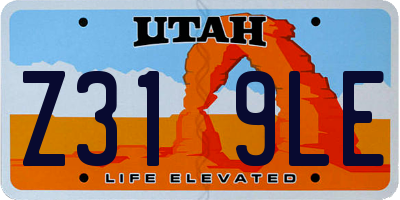 UT license plate Z319LE