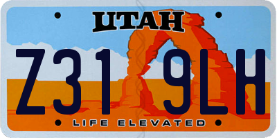 UT license plate Z319LH