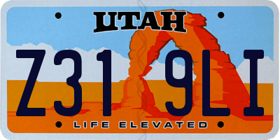 UT license plate Z319LI