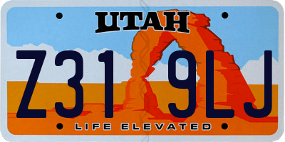 UT license plate Z319LJ
