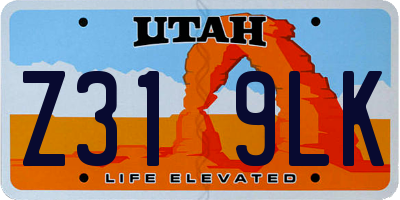 UT license plate Z319LK
