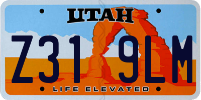 UT license plate Z319LM