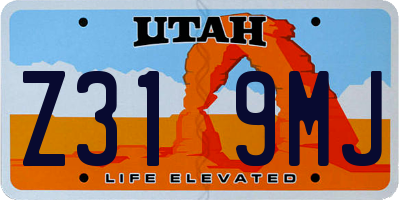 UT license plate Z319MJ