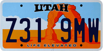 UT license plate Z319MW