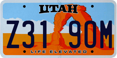 UT license plate Z319OM