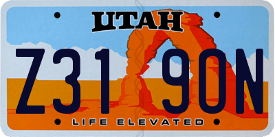 UT license plate Z319ON