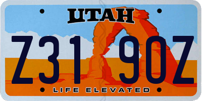 UT license plate Z319OZ