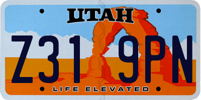 UT license plate Z319PN