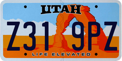 UT license plate Z319PZ