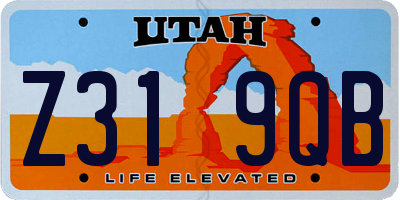 UT license plate Z319QB